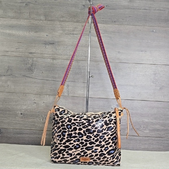 Consuela Handbags - Consuela Leopard Crossbody Bag with Pink and Tan Strap